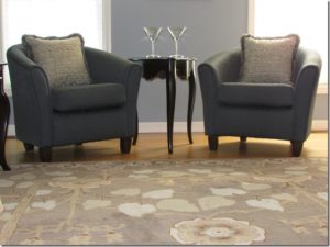 Custom pillows and reupholstered chairs