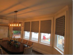 Bay window with Hunter Douglas “Solera”