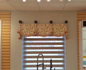 Custom Valance, Kirsch Medallions, Allure Shade at Frank Webb Bath Center