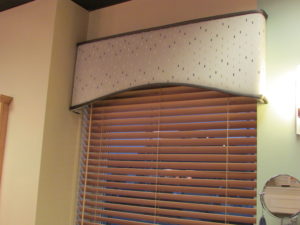 Different styles of Custom Cornices over Heartland Real Wood Blinds