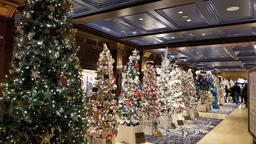 Christmas trees in a row