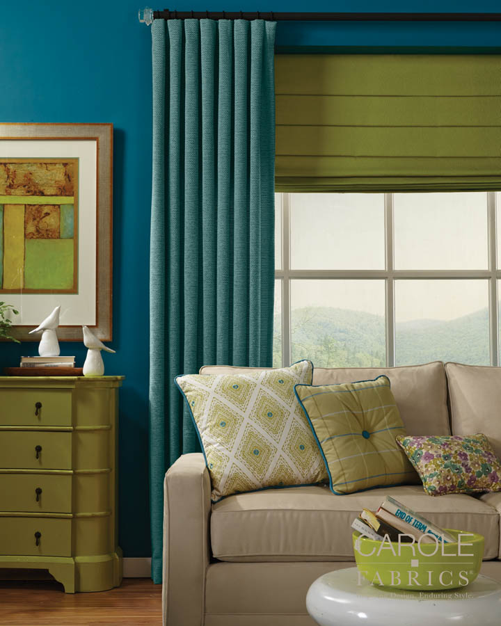 Carole Fabrics Blue and Green Room